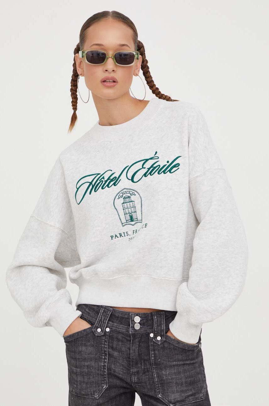 

Суичър Abercrombie & Fitch в сиво с принт, Сив
