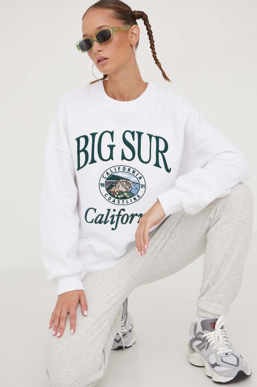 

Суичър Abercrombie & Fitch в бяло с апликация, Бял