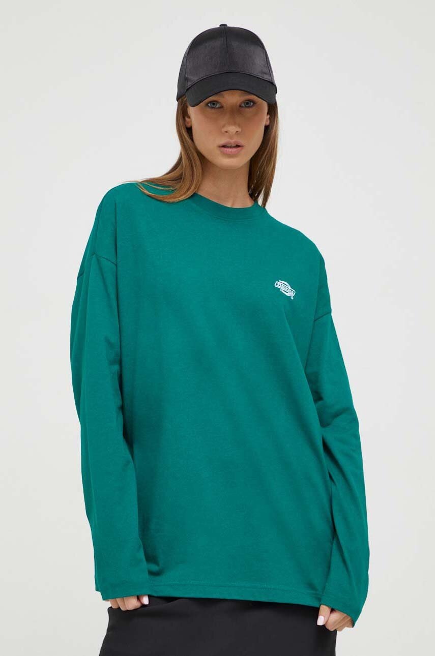 

Хлопковый лонгслив Dickies цвет зелёный