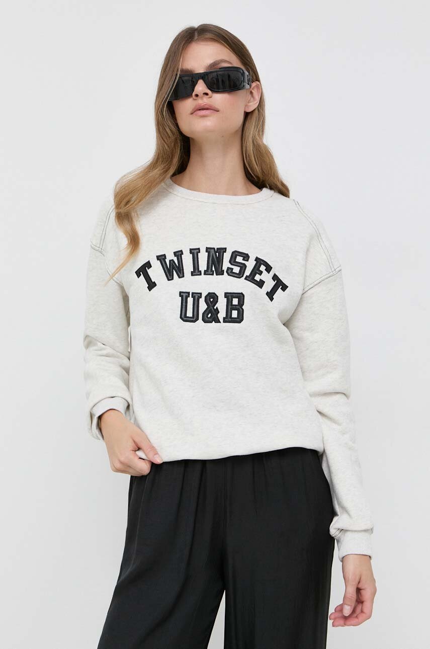 

Кофта Twinset жіноча колір сірий з аплікацією