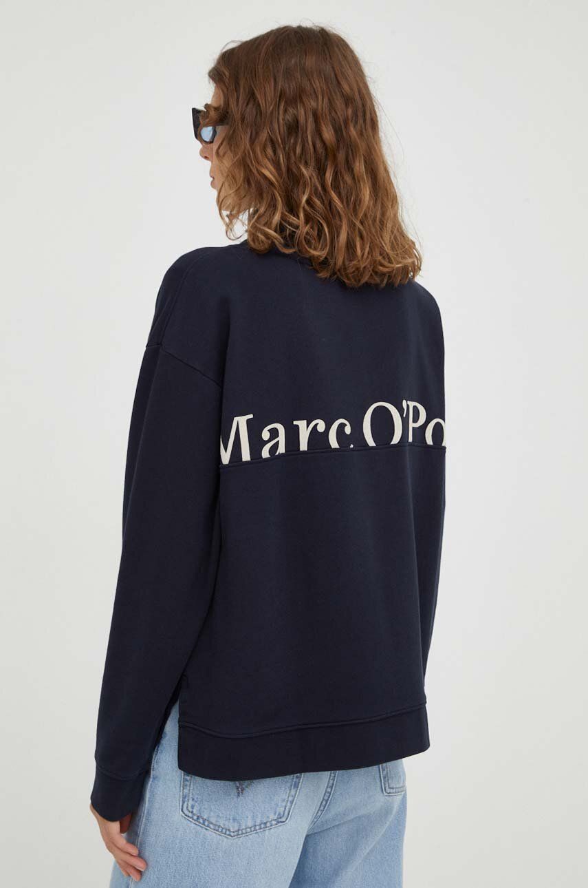 Bavlněná mikina Marc O′Polo dámská, tmavomodrá barva, hladká - námořnická modř - 100 % Bavlna