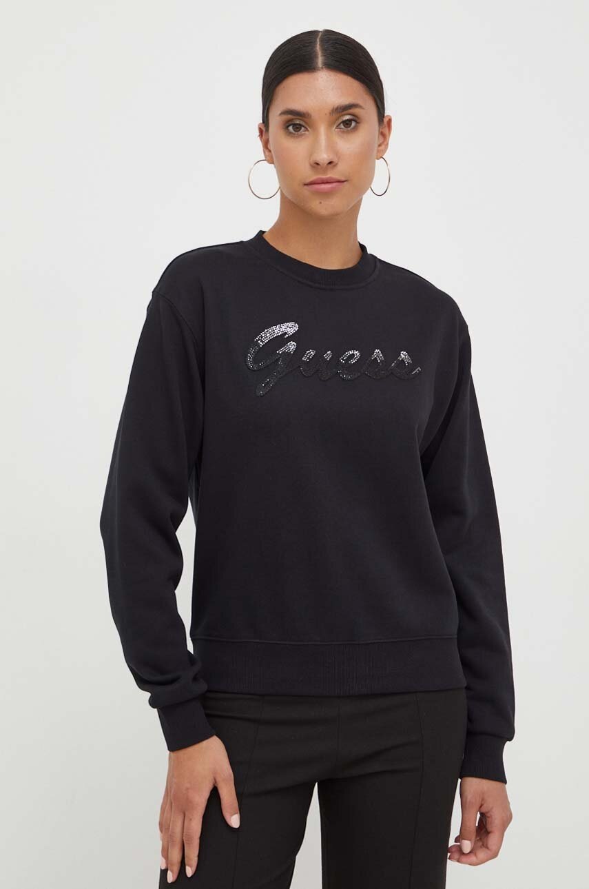 

Кофта Guess женская цвет чёрный с аппликацией