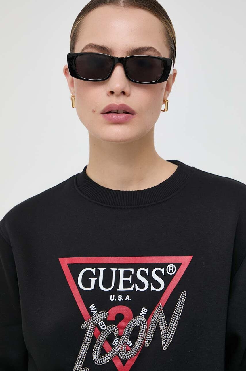 

Кофта Guess женская цвет чёрный с аппликацией