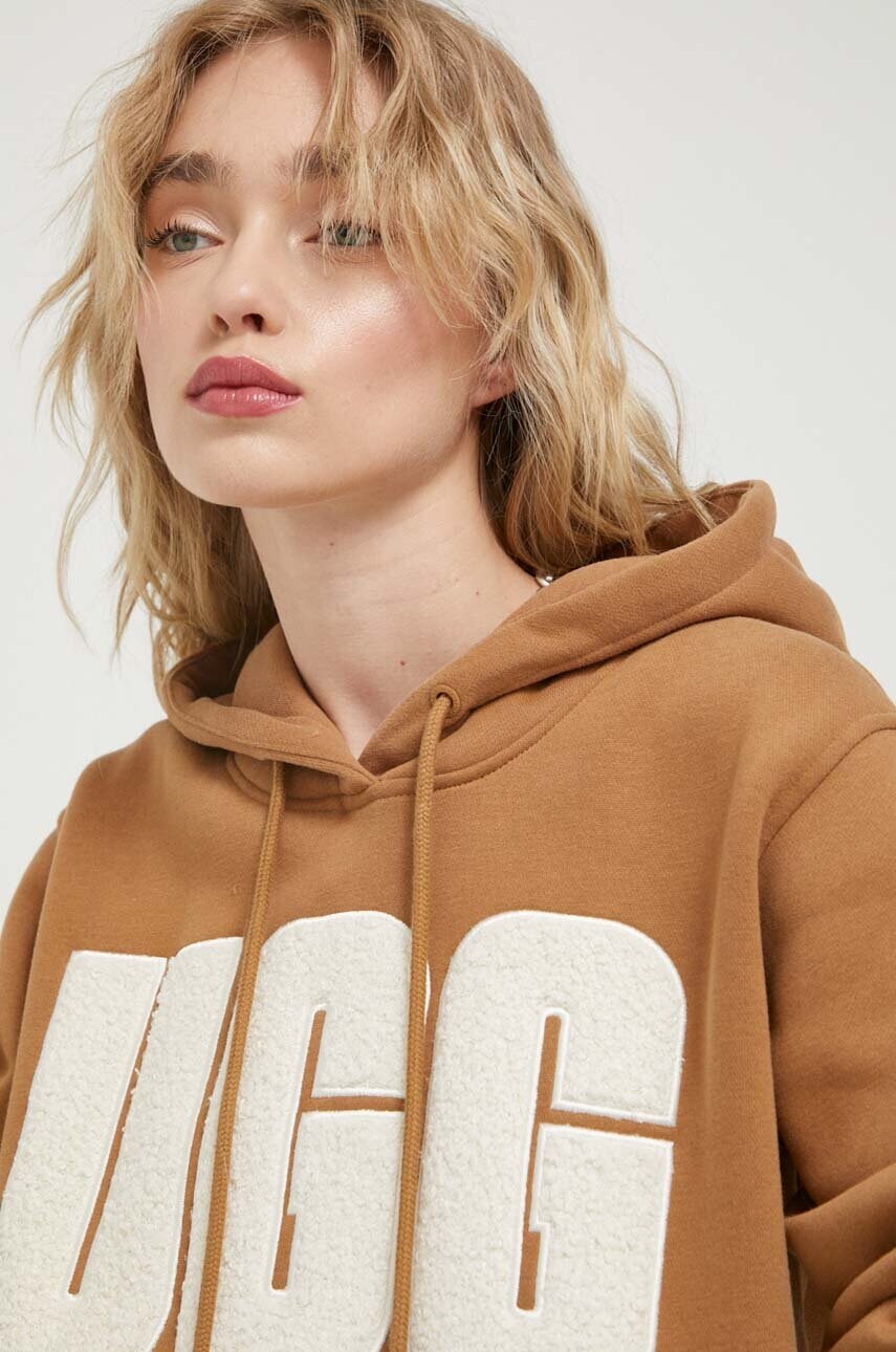 

Суичър UGG в кафяво с качулка апликация 1144506, Кафяв