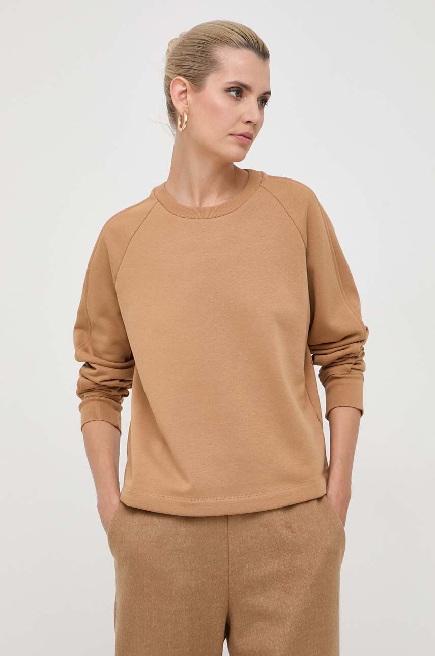 Max Mara Leisure bluza femei, culoarea maro, cu imprimeu