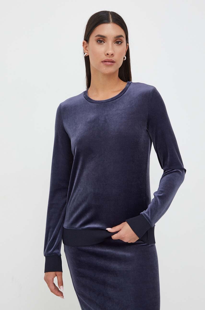 Max Mara Leisure longsleeve culoarea albastru marin