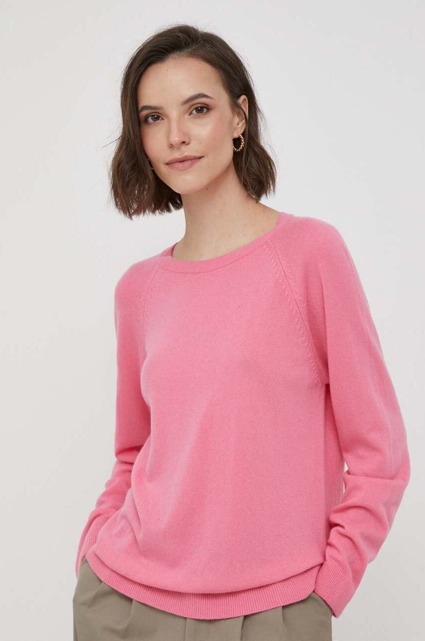 

Светр з домішкою вовни United Colors of Benetton жіночий колір рожевий легкий
