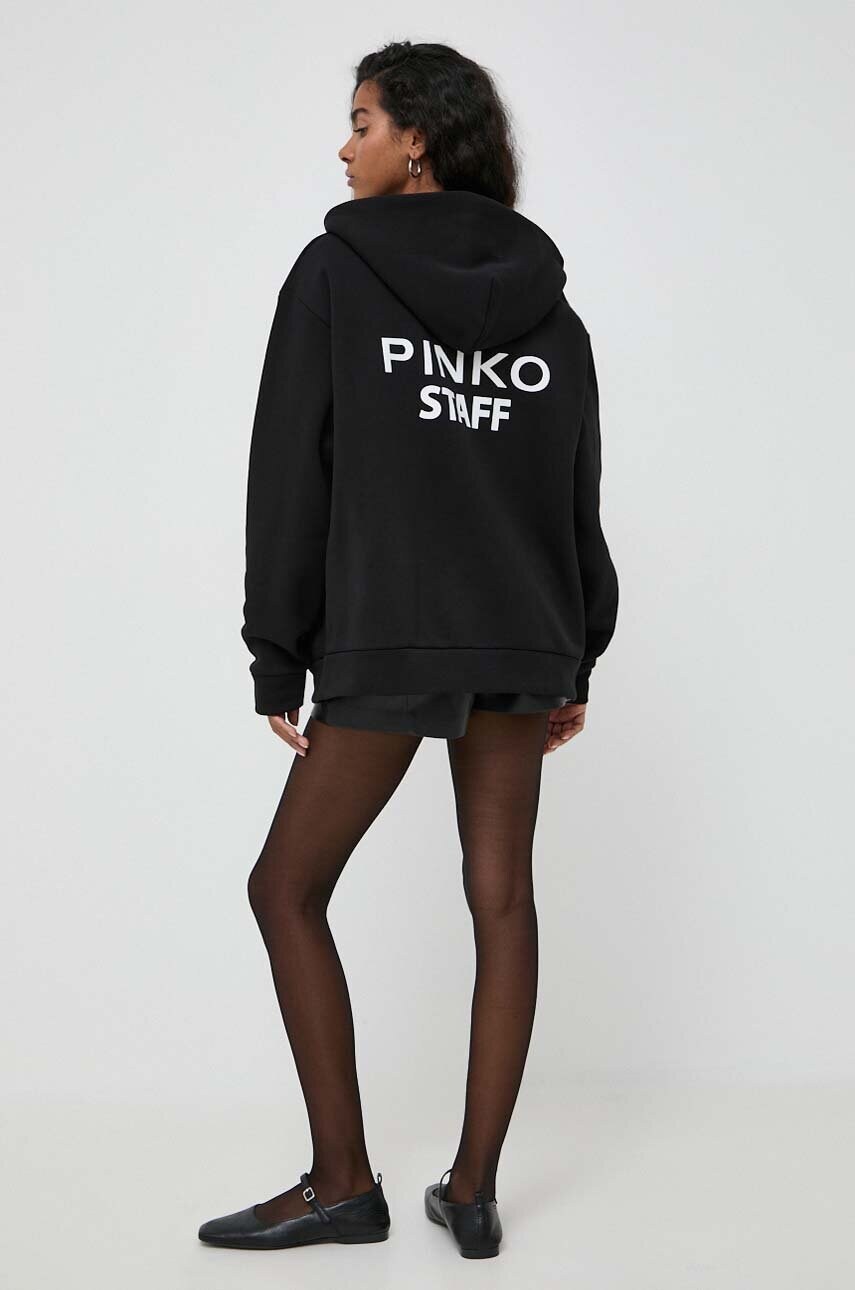 

Кофта Pinko женская цвет чёрный с капюшоном однотонная