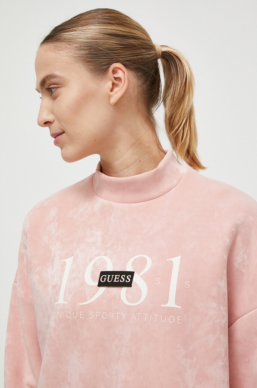 

Кофта Guess женская цвет розовый с принтом