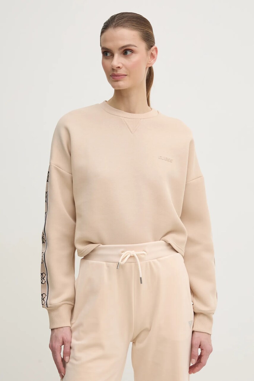 

Суичър Guess в бежово с апликация, Бежов
