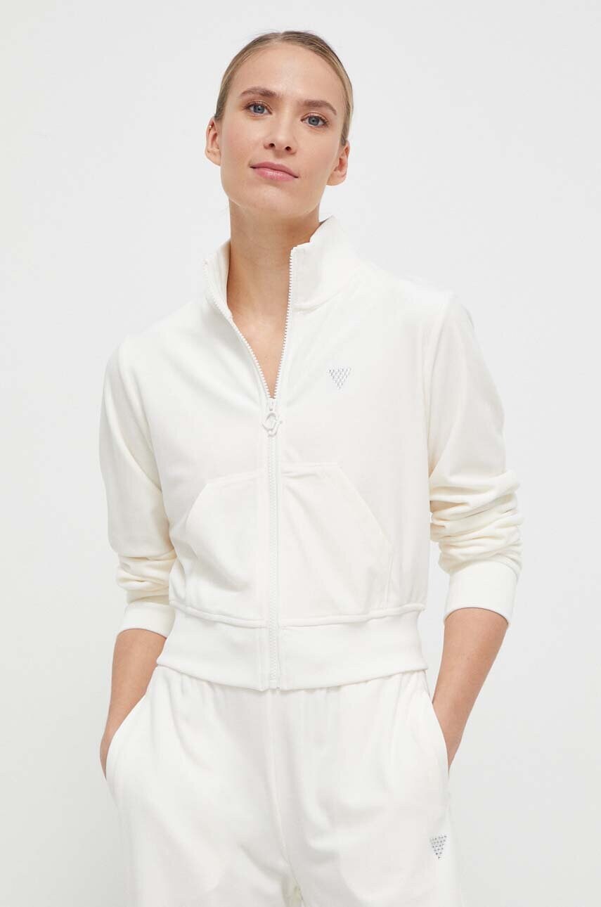 

Кофта Guess жіноча колір бежевий з аплікацією