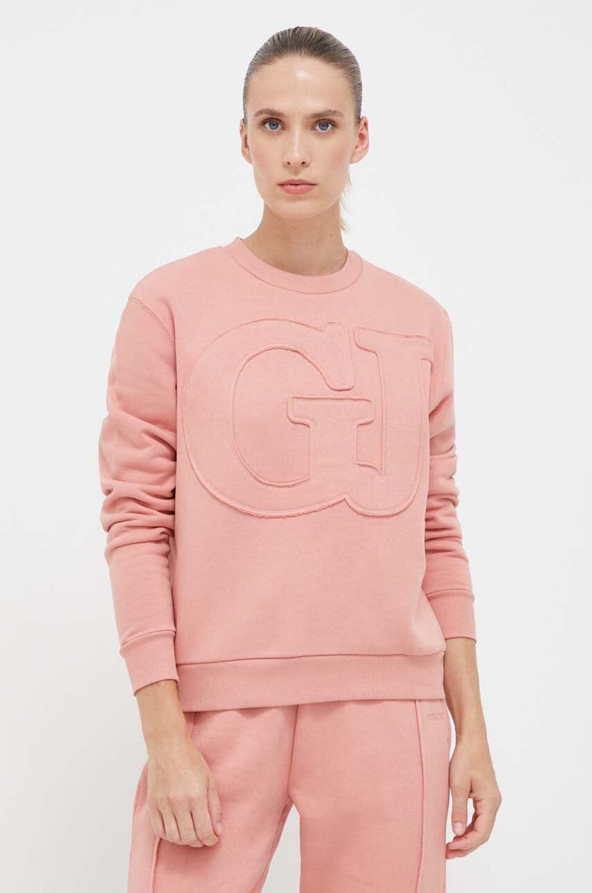 

Кофта Guess жіноча колір рожевий з аплікацією
