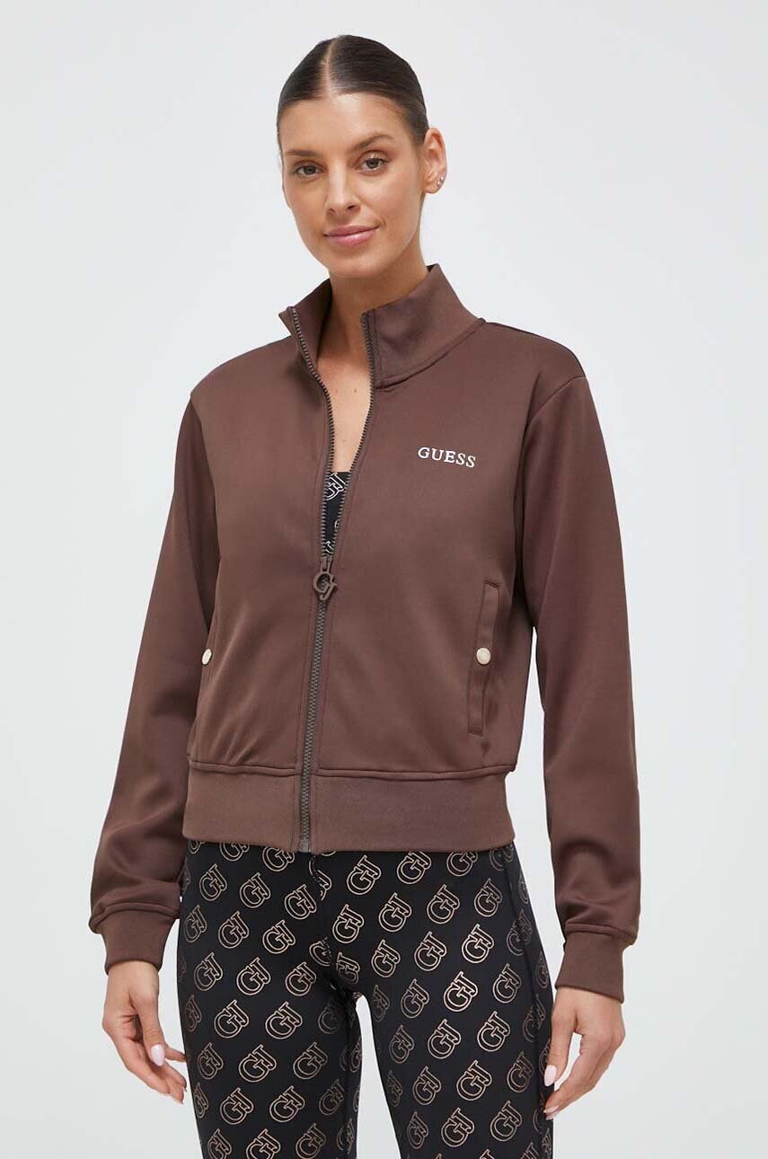 

Кофта Guess женская цвет коричневый с аппликацией