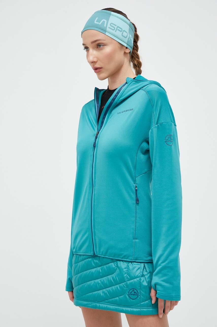 LA Sportiva hanorac Upendo Hoody culoarea verde, cu glugă, neted