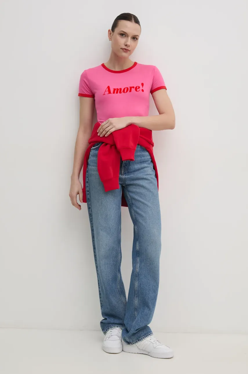 Кофта Tommy Hilfiger женская цвет красный с принтом WW0WW39791 Кофта Tommy Hilfiger женская цвет красный с принтом WW0WW39791