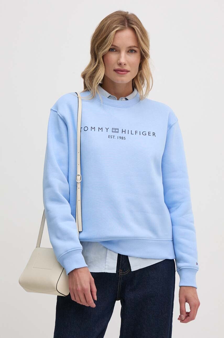 

Суичър Tommy Hilfiger в синьо с принт, Син