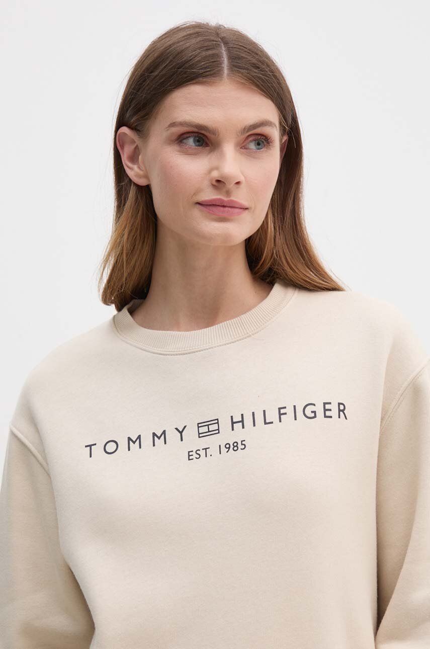 

Суичър Tommy Hilfiger в бежово с принт WW0WW39791, Бежов