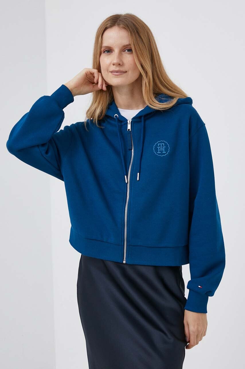 

Кофта Tommy Hilfiger жіноча з капюшоном з аплікацією
