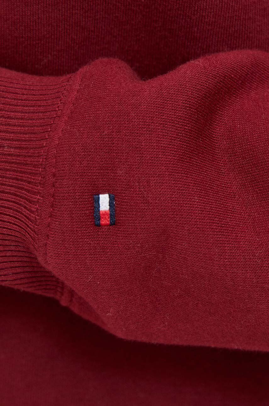 Dukserica Tommy Hilfiger za žene, boja: bordo, s kapuljačom, s aplikacijom