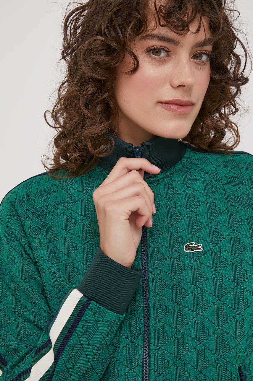 Lacoste bluza femei, culoarea verde, modelator