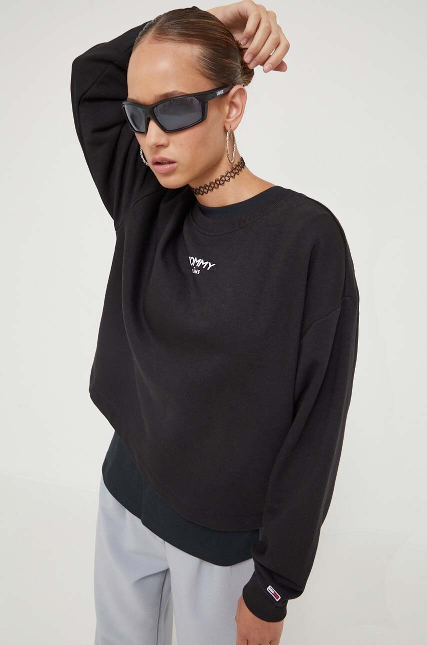 

Кофта Tommy Jeans жіноча колір чорний з принтом