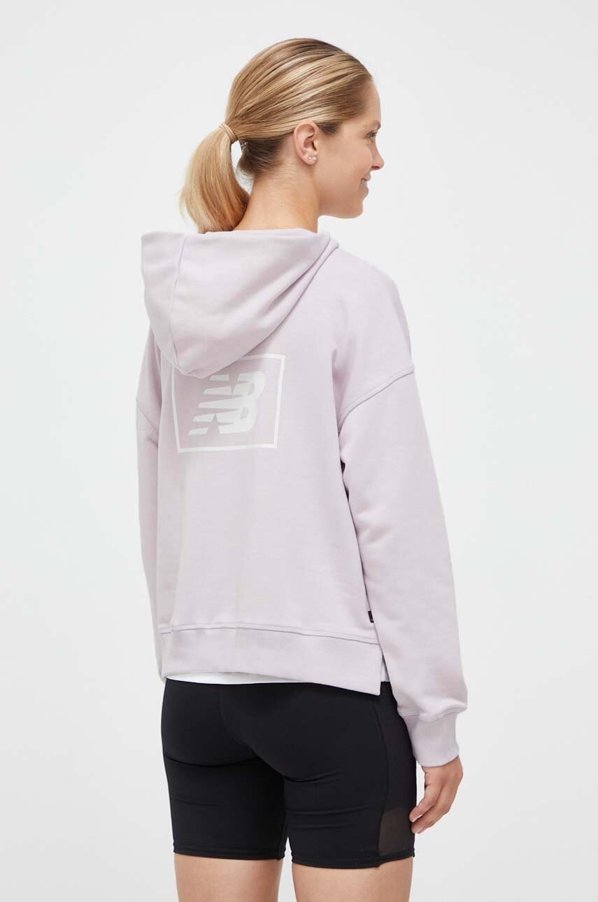 New Balance felső rózsaszín, női, nyomott mintás, kapucnis termék 2. képe