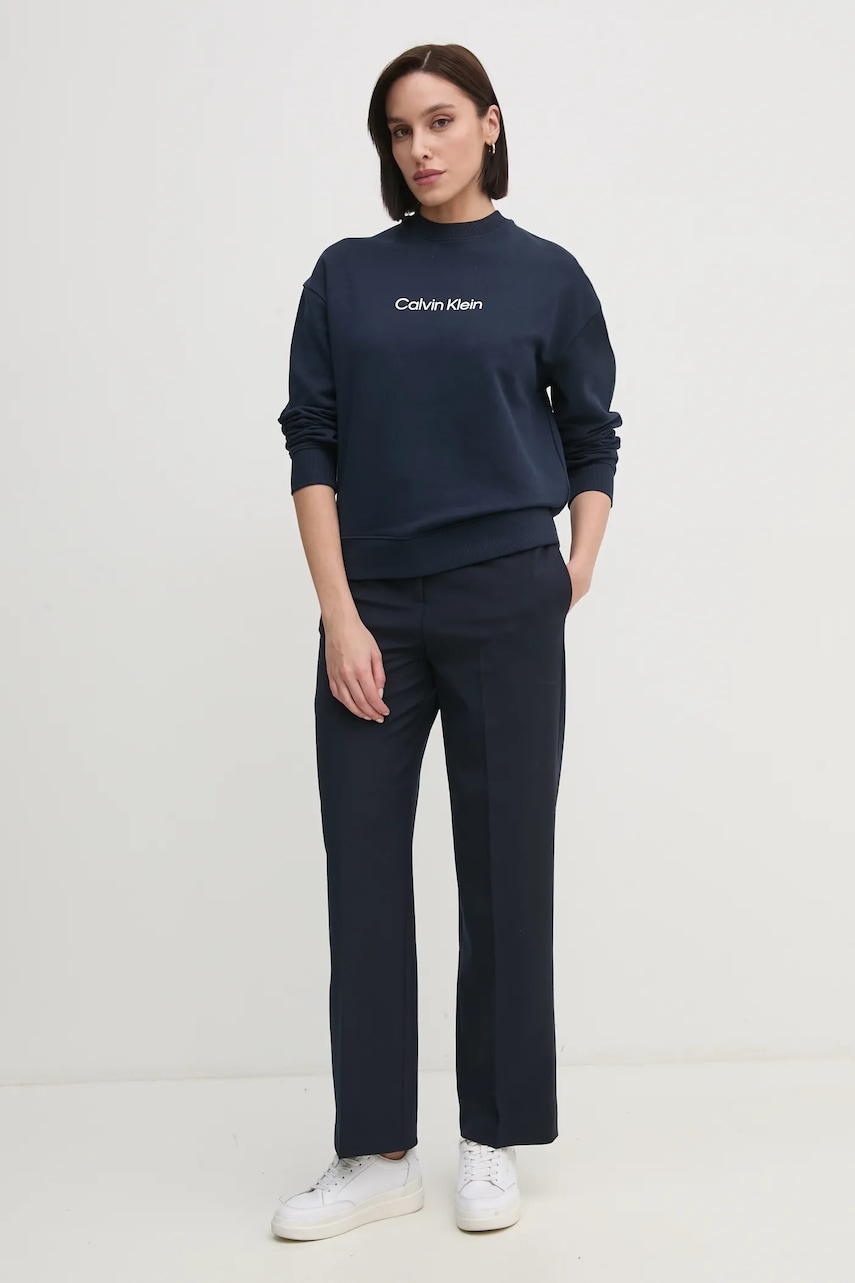 Хлопковая кофта Calvin Klein женская цвет синий с принтом Хлопковая кофта Calvin Klein женская цвет синий с принтом