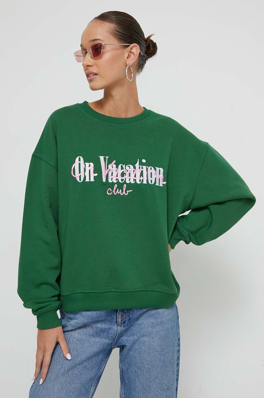 On Vacation bluza femei, culoarea verde, cu imprimeu