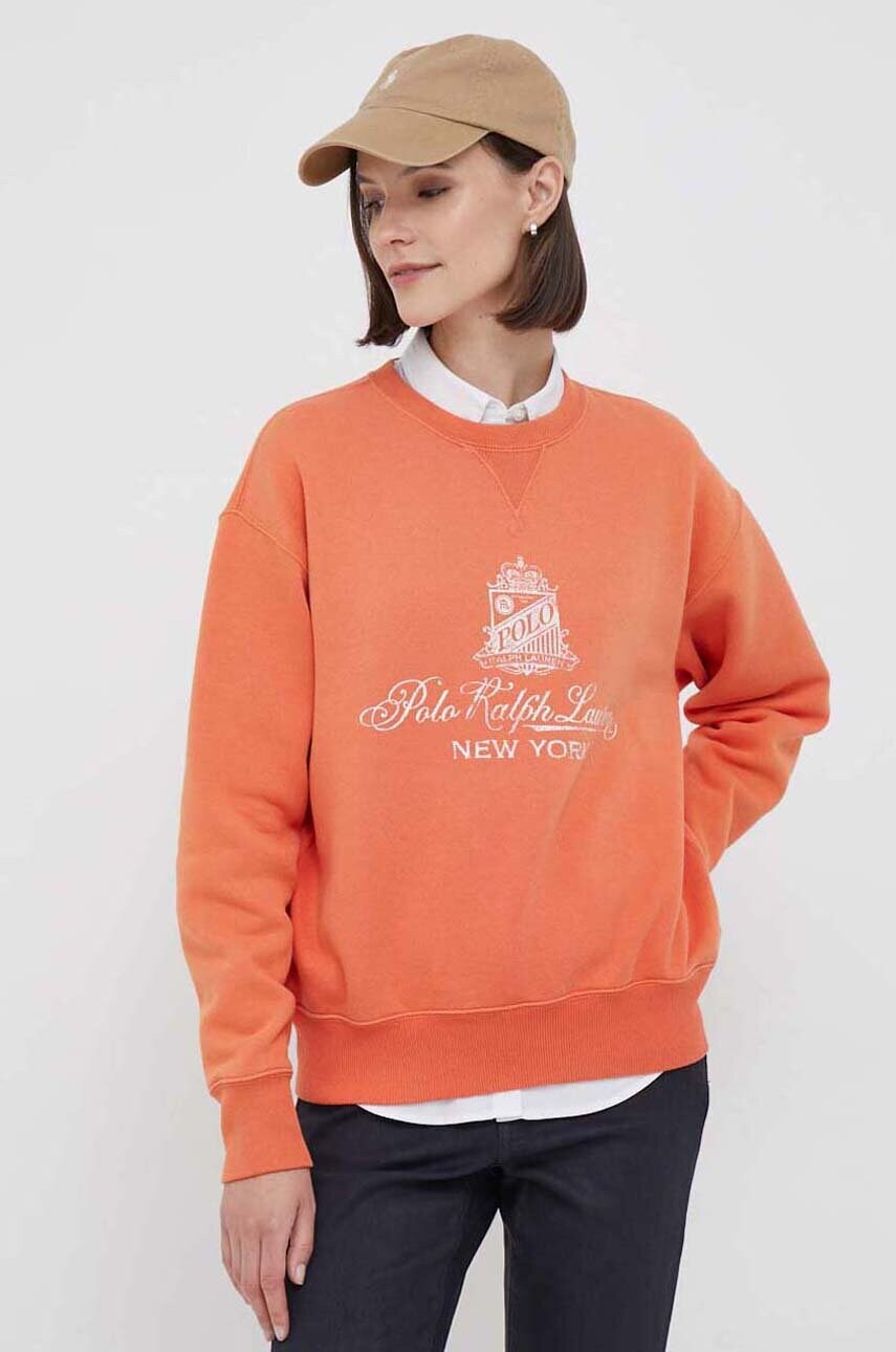 

Кофта Polo Ralph Lauren женская цвет оранжевый с принтом