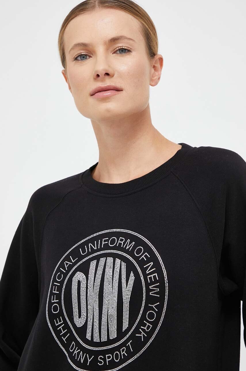 

Суичър Dkny в черно с апликация, Черен