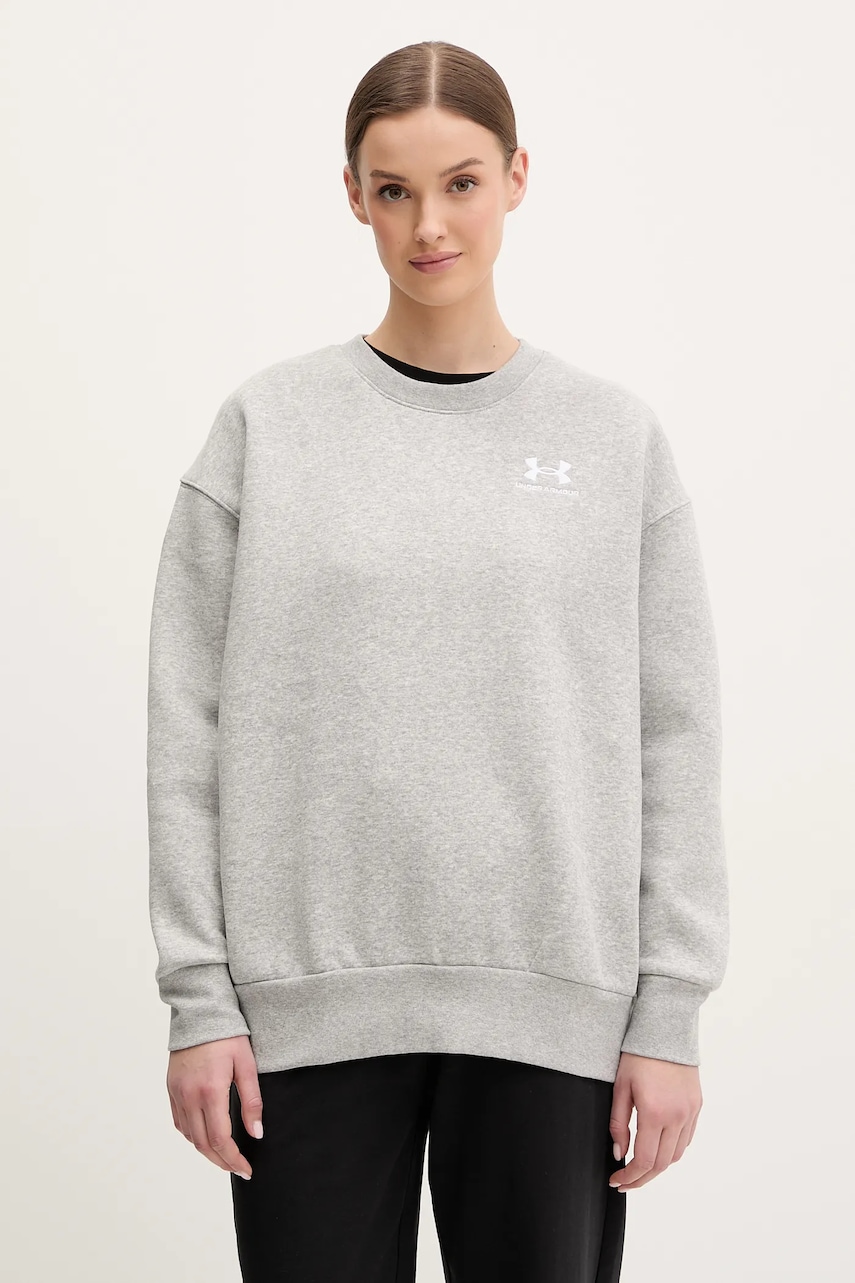 Under Armour bluza femei, culoarea gri, cu imprimeu