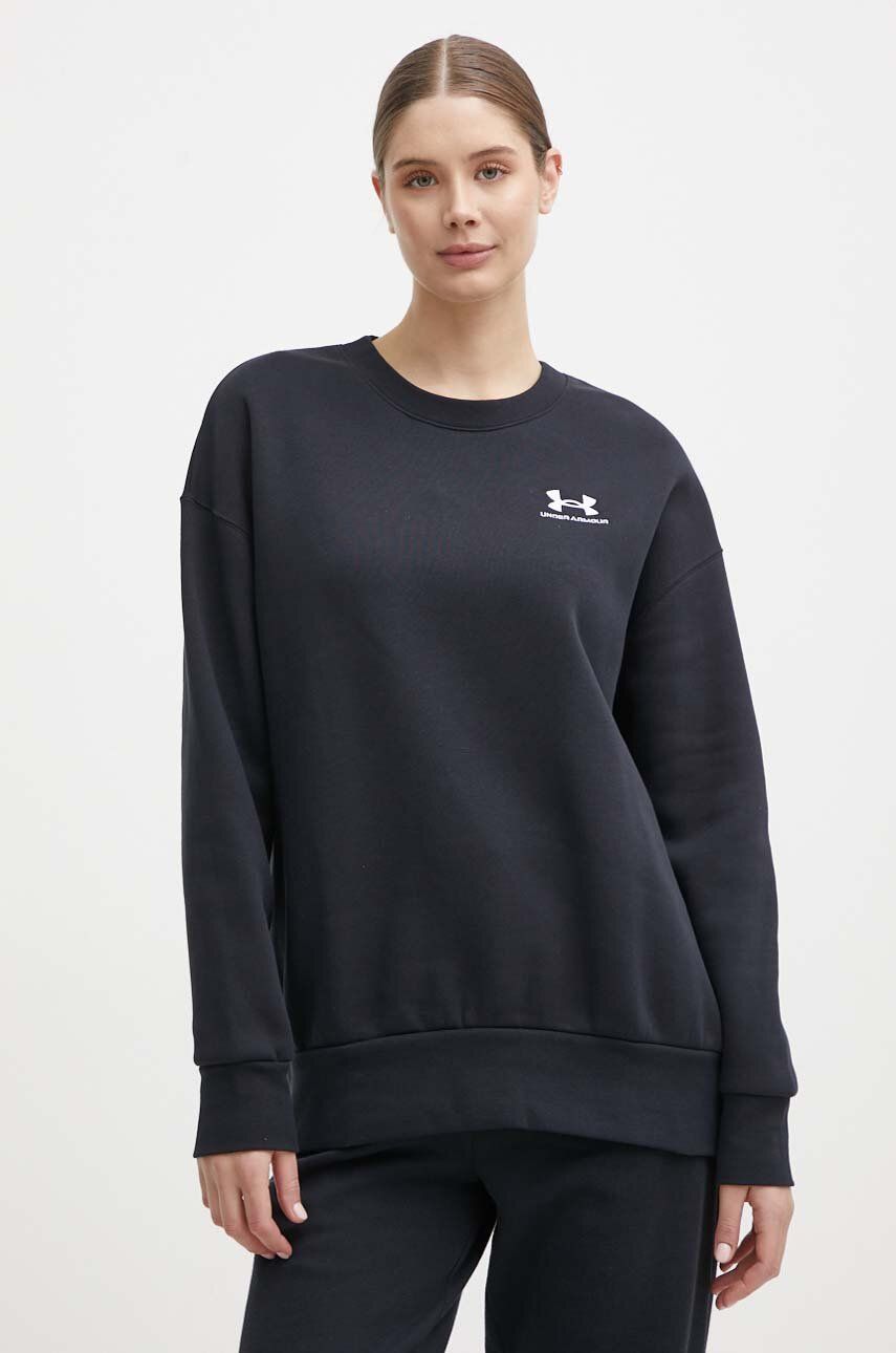 Under Armour bluza femei, culoarea negru, cu imprimeu