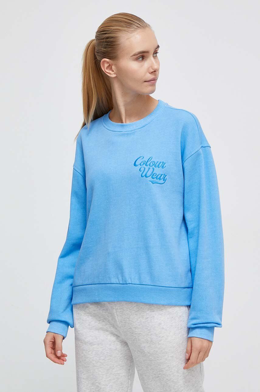 Bavlněná mikina Colourwear dámská, hladká - modrá - 100 % Bavlna