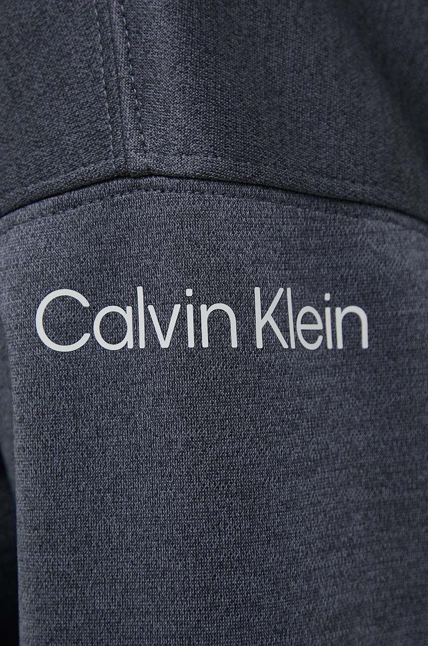 Pulover Za Vadbo Calvin Klein Performance Siva Barva, S Kapuco