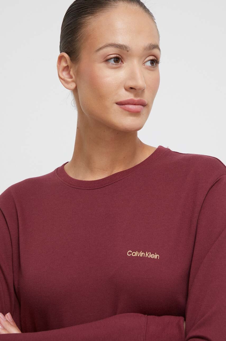 

Домашен суичър Calvin Klein Underwear в бордо с изчистен дизайн