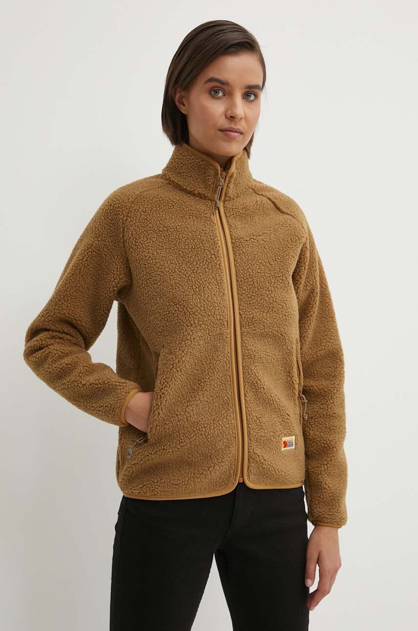 Fjallraven Hanorac Fleece Vardag Pile Culoarea Maro, Neted