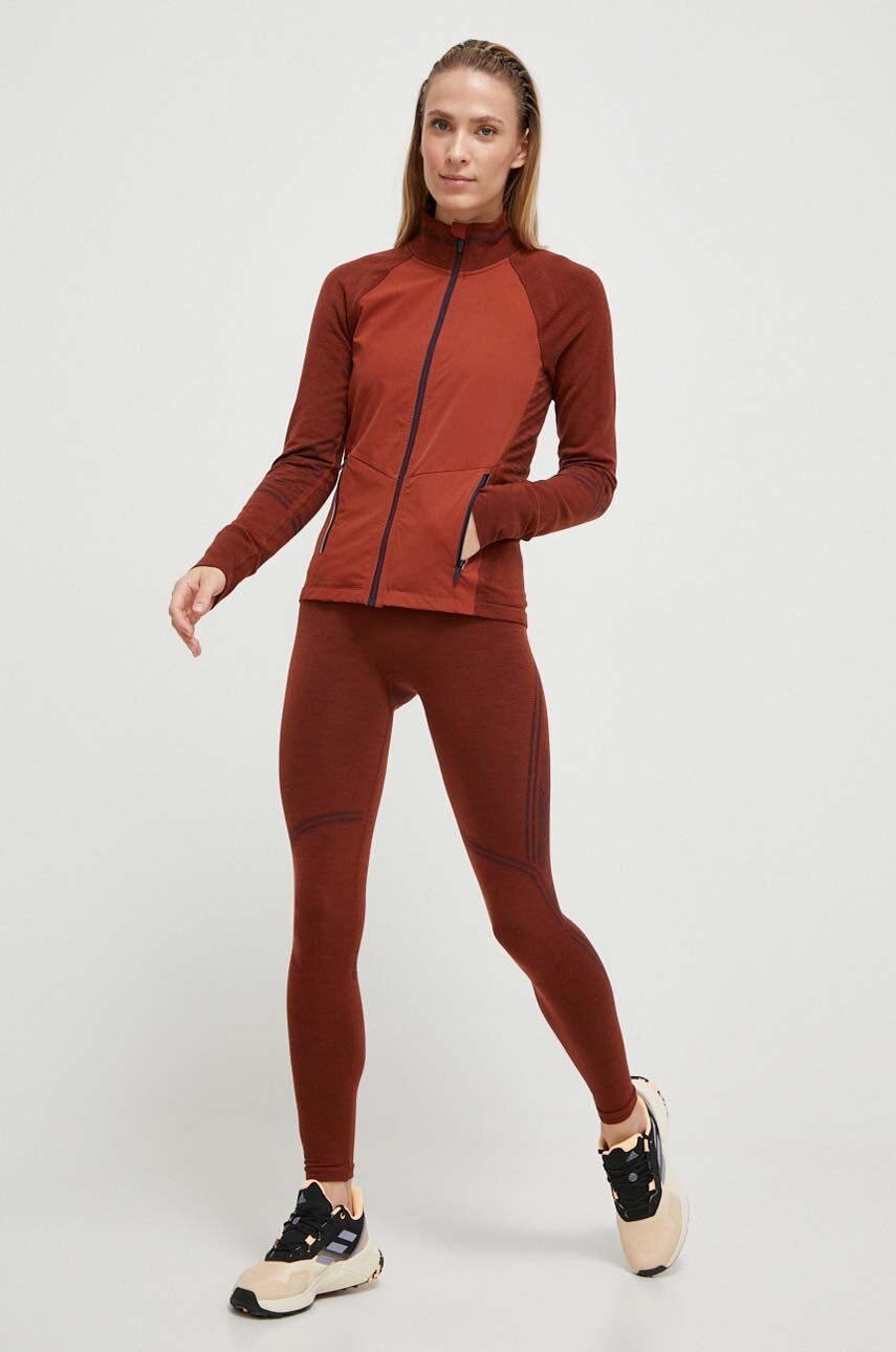 Αθλητική μπλούζα Smartwool Intraknit Active χρώμα: καφέ φωτογραφία