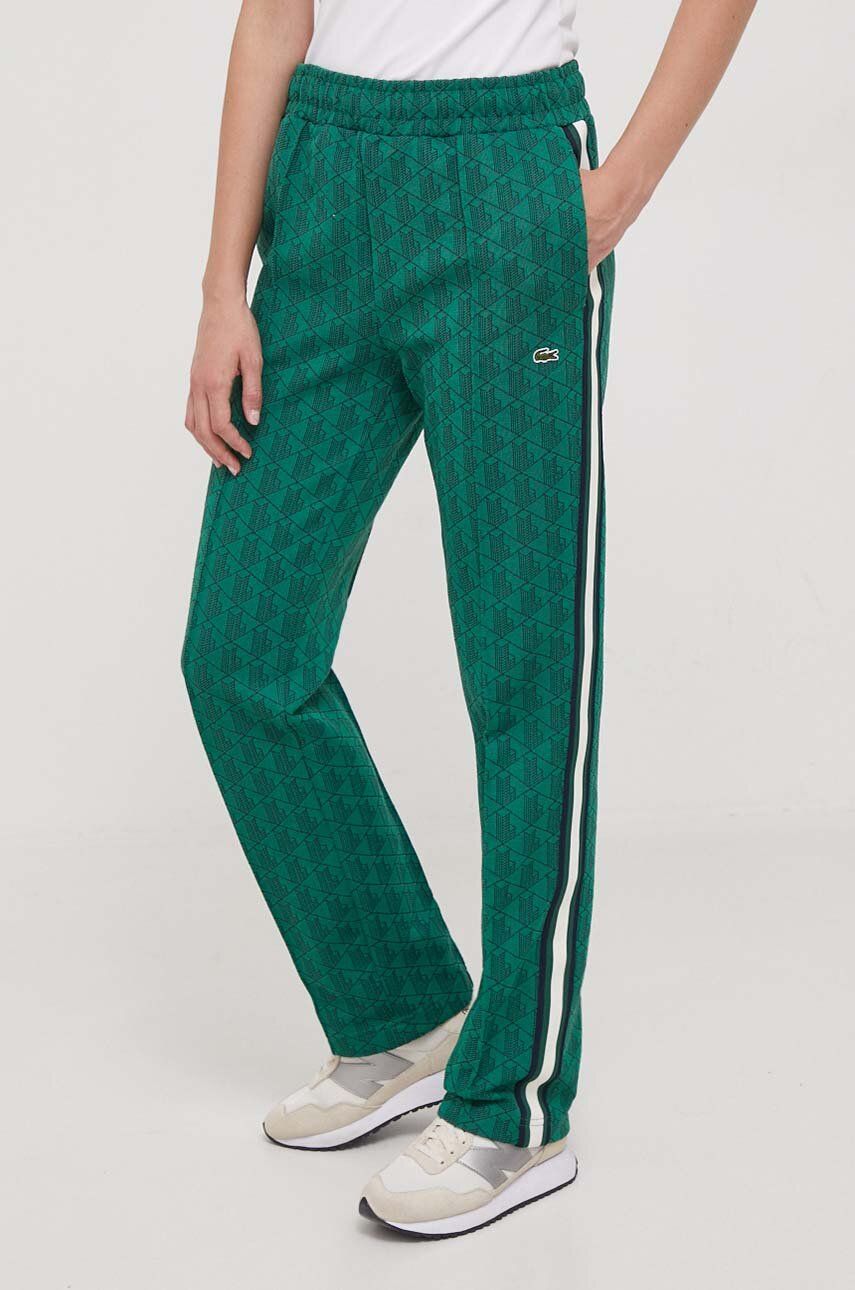 Lacoste pantaloni de trening culoarea verde, modelator