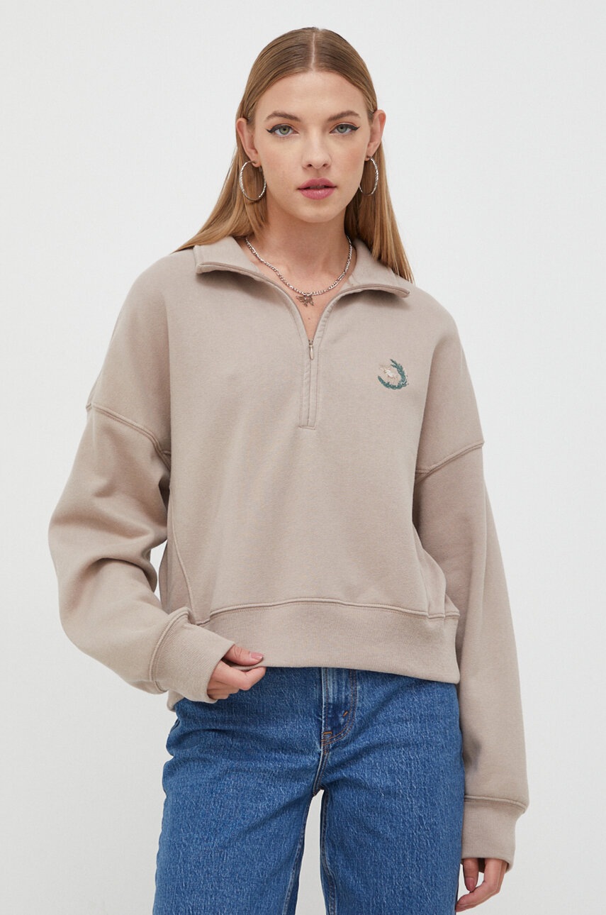 

Суичър Abercrombie & Fitch в бежово с апликация, Бежов