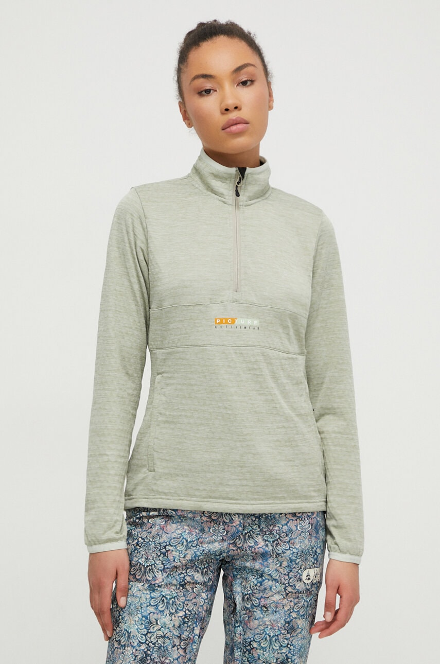 Picture hanorac Tahita Grid culoarea verde, melanj