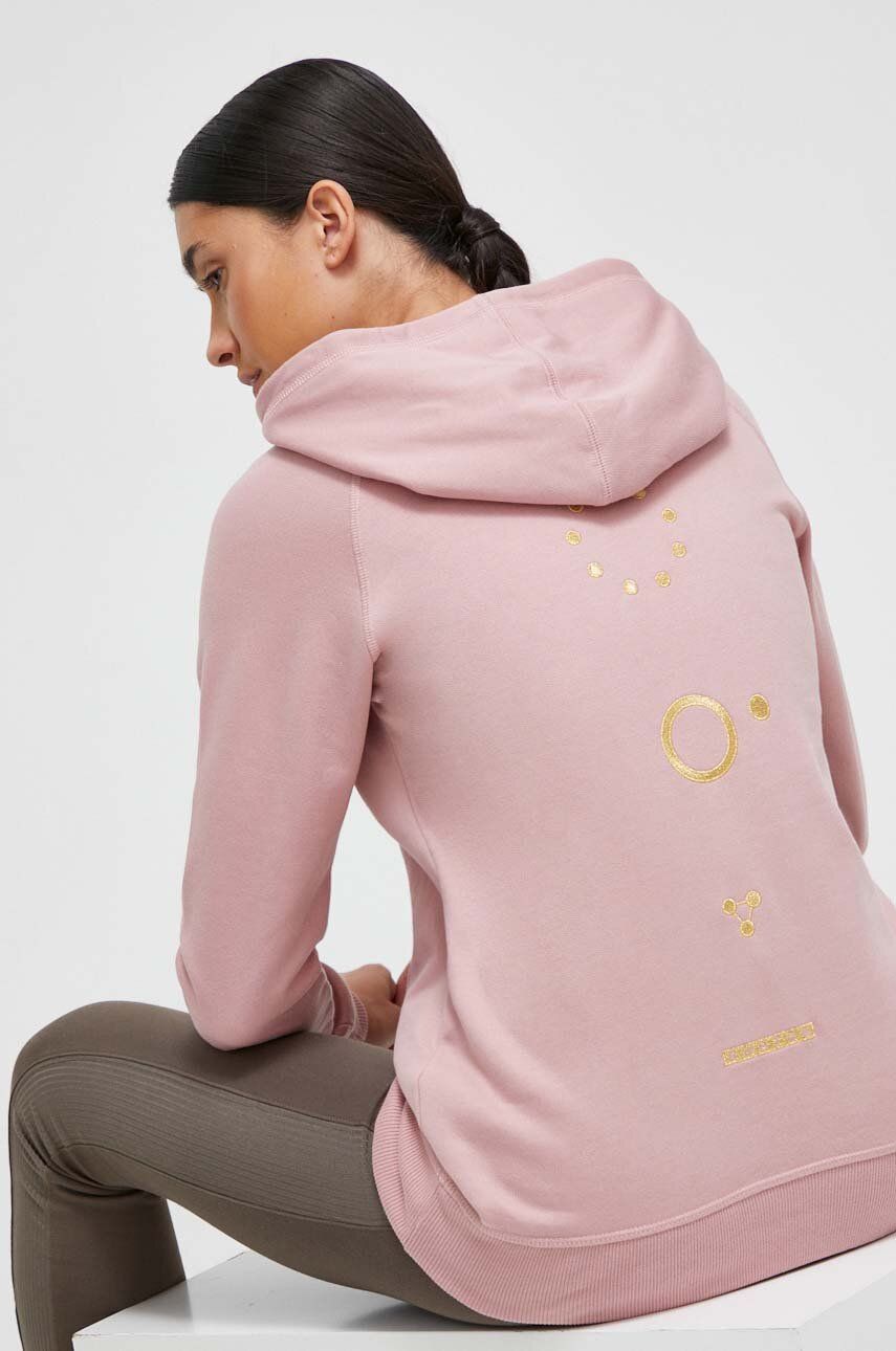 E-shop Mikina Burton dámská, růžová barva, s kapucí, s aplikací