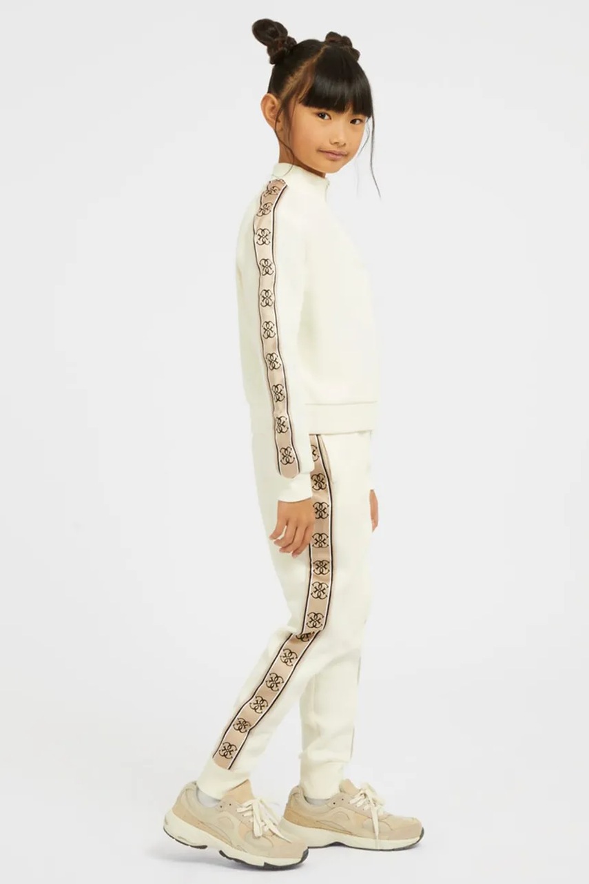 

Детски суичър Guess в бежово с апликация, Бежов