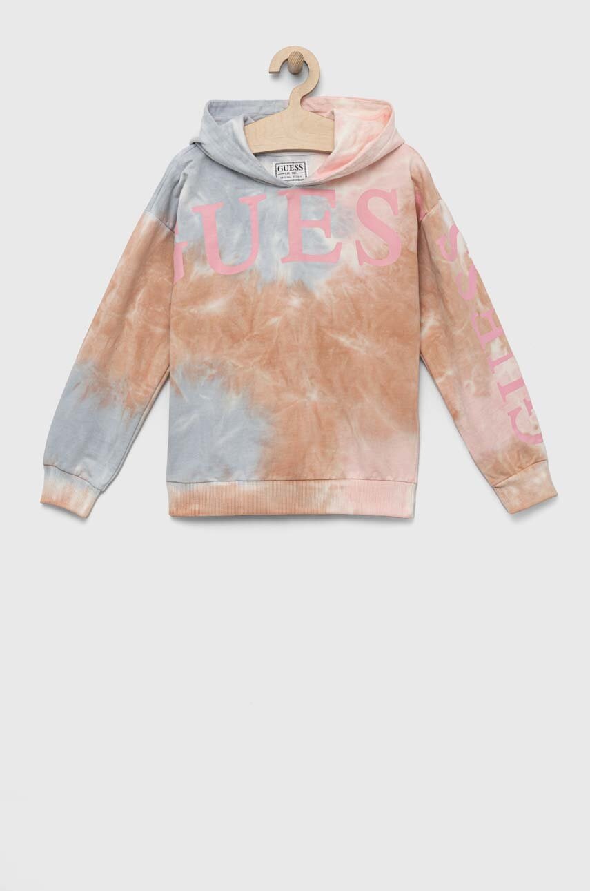 

Детская хлопковая кофта Guess с капюшоном узор