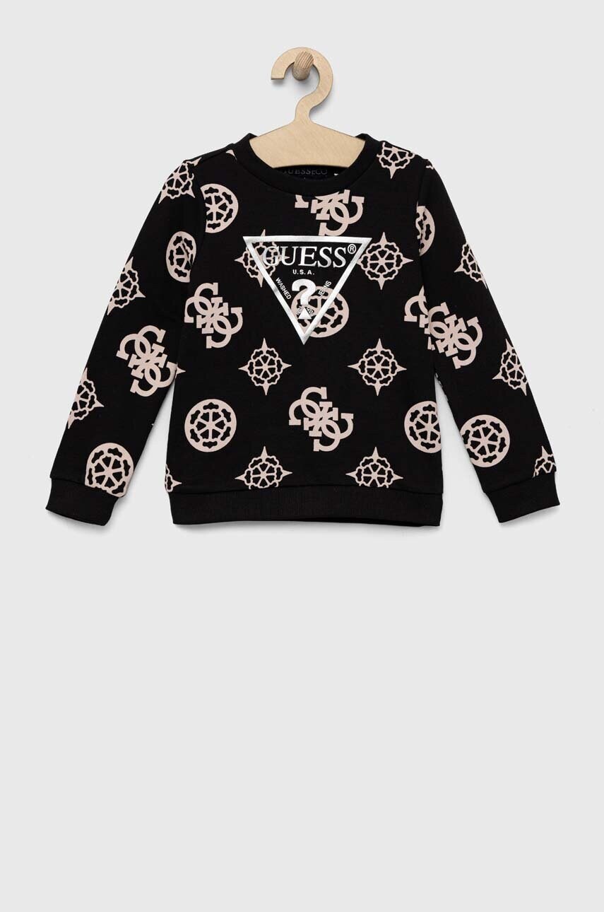 

Дитяча бавовняна кофта Guess колір чорний візерунок