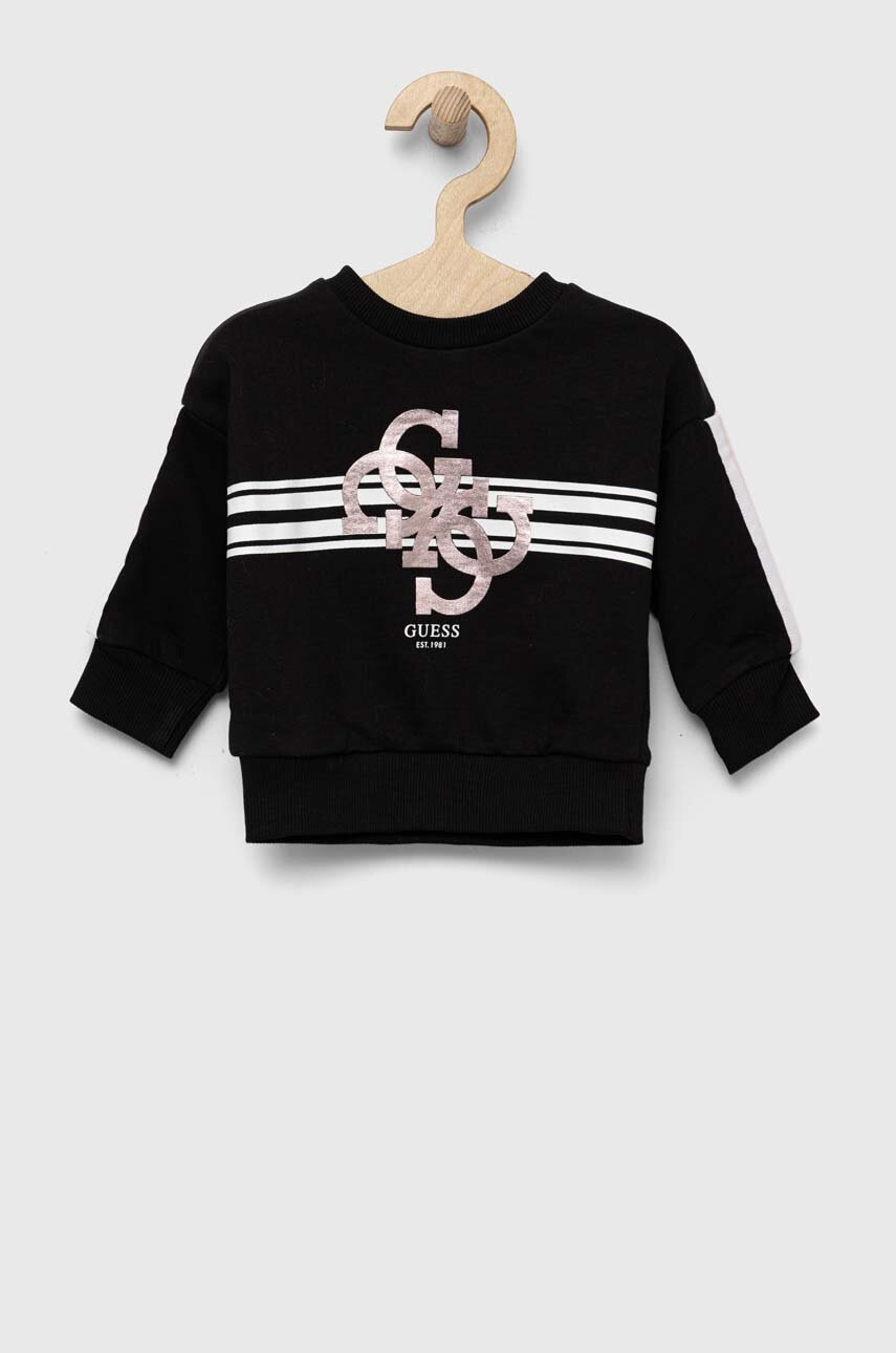 

Детская хлопковая кофта Guess цвет чёрный узор