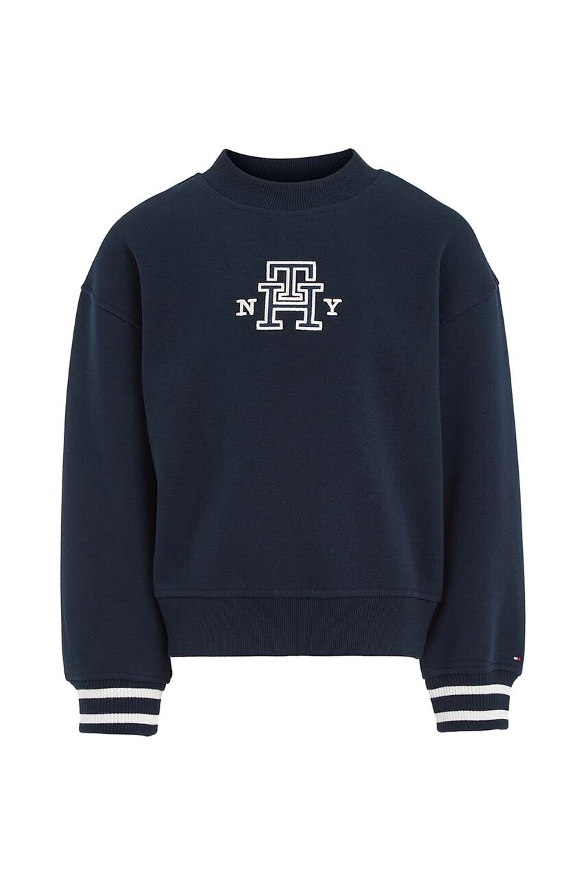 Levně Dětská mikina Tommy Hilfiger tmavomodrá barva, s aplikací