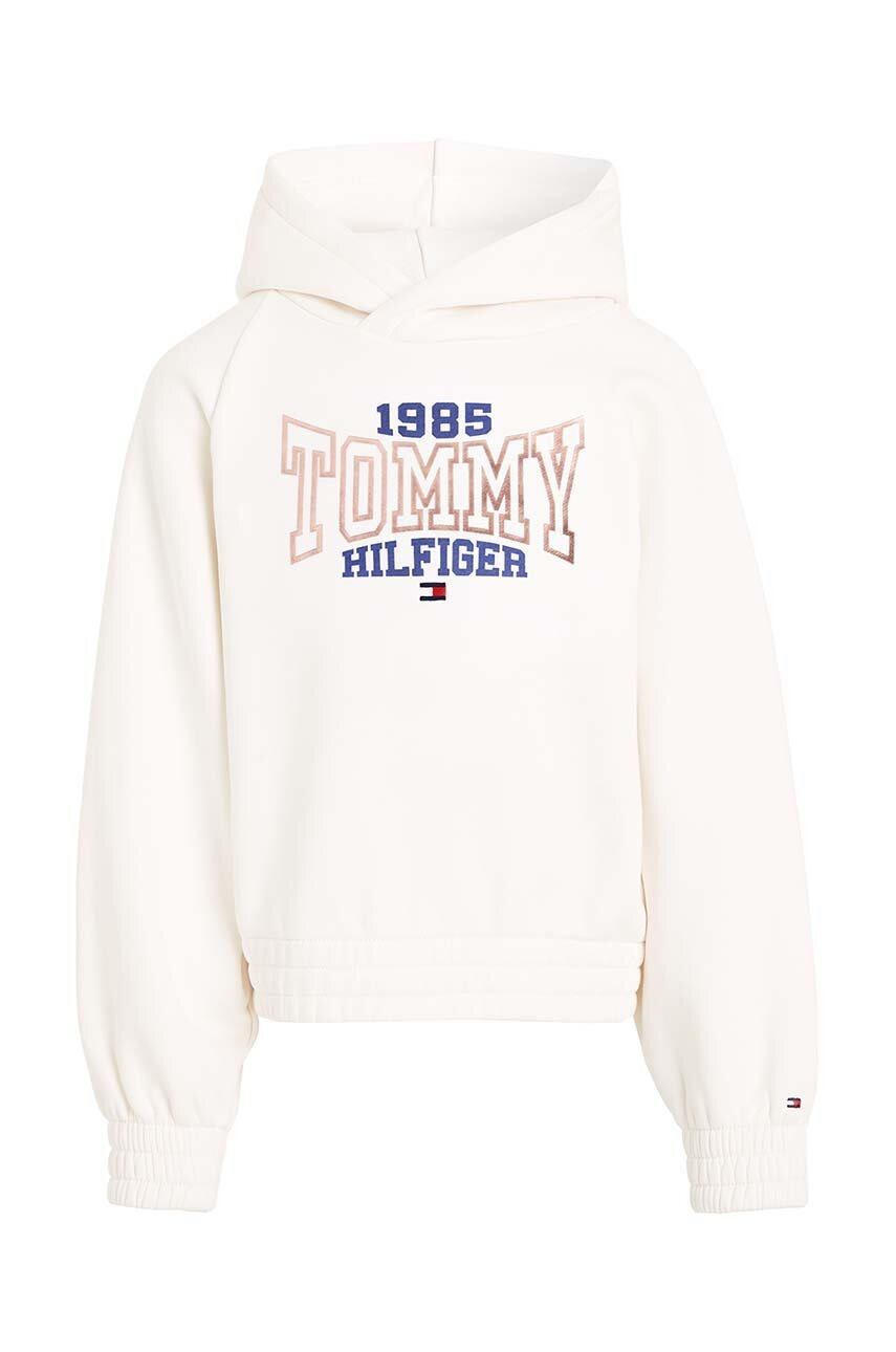 Детская кофта Tommy Hilfiger цвет белый с капюшоном с принтом Детская кофта Tommy Hilfiger цвет белый с капюшоном с принтом