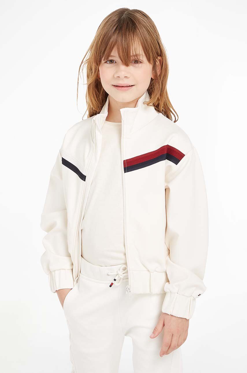 Dětská mikina Tommy Hilfiger bílá barva, s aplikací