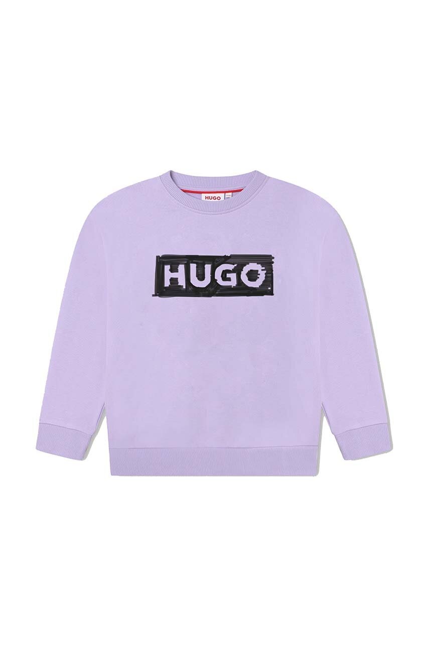 

Дитяча кофта HUGO колір фіолетовий з принтом