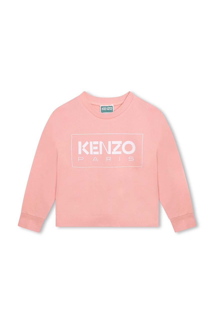 Kenzo Kids bluza copii culoarea roz, cu imprimeu